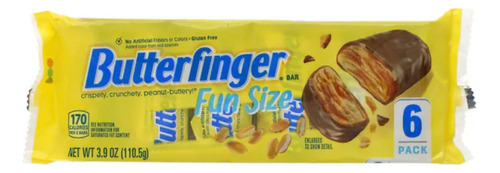 Chocolate Butterfinger Fun Size Pack 6 Piezas