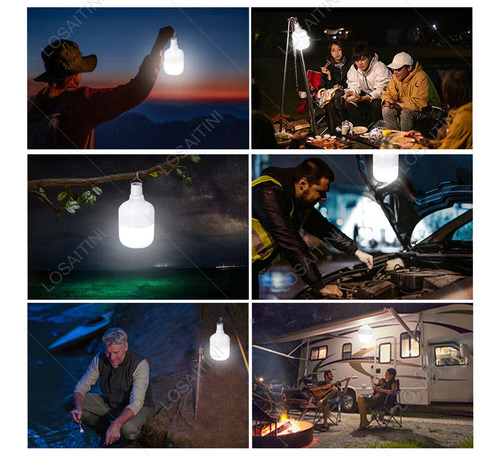 Losaitini 4pzs Portatil Recargable Emergencia Usb Lámpara Foco Led Mantenga Pulsado Para Apagar Duración 5 Horas 5 Modos De Iluminación Capacidad De La Batería 6000 Mah 10000 Lúmenes Tamaño 9,5*18,5cm