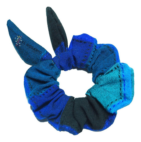 Ligas Para Cabello /donas Para Cabello /scrunchies (6 Pzas) Color Liso/azul Rey