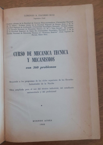 Mecánica Técnica Y Mecanismos Lorenzo A. Facorro Ruiz 