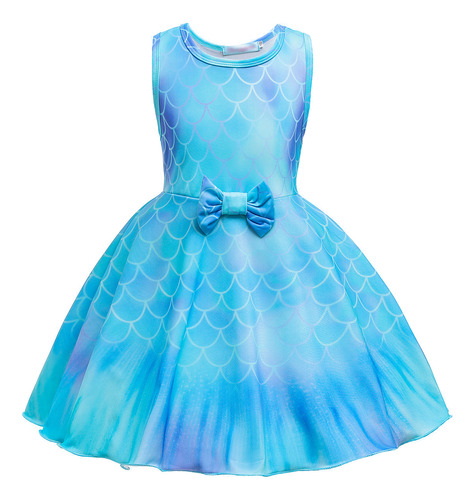 Vestido De Manga Corta Princess Ariel Temu Para Niños De Ver