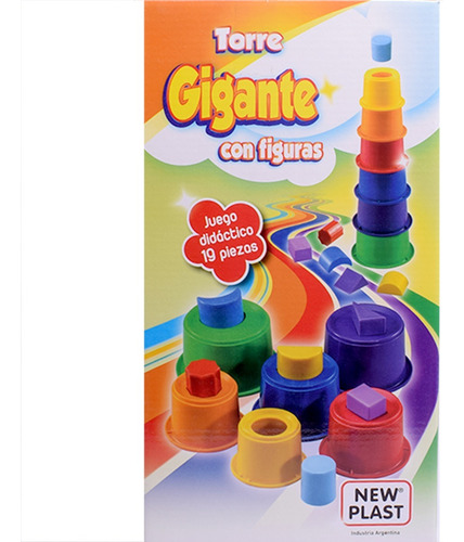 Torre Figuras Aplilable Encastre Juguete Bebe Infantil Plast Color Azul/verde/rojo