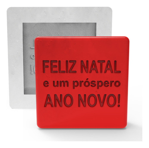 Molde Forma Silicone Barra Feliz Natal E Próspero Ano Novo