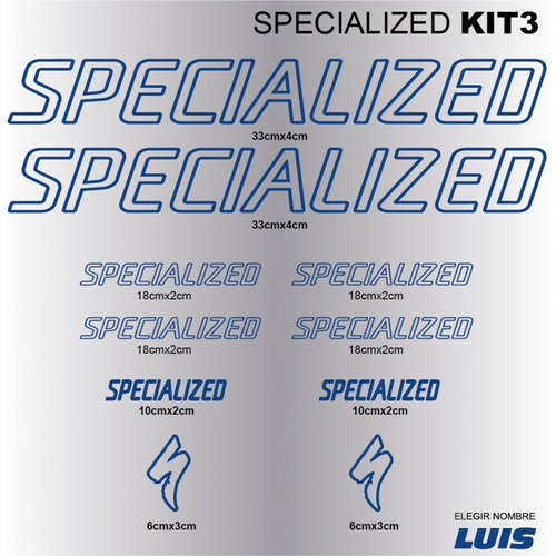 Sticker Specialized Kit3 Calcomanía Para Bicicleta