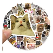 Comprar 50 Calcomanias Pegantinas Impermeables Memes De Gatos