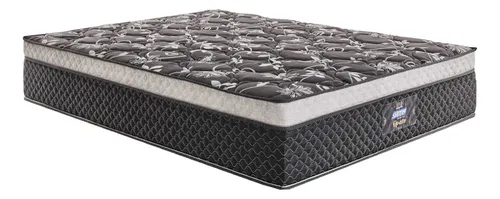 Colchon 2 Plazas Resortes Eurotop Opala Alta Densidad Color Negro