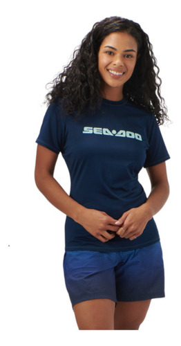 Camiseta Rash Sig Feminino P Marinho Sea-doo 4544840489