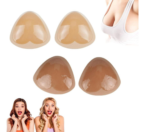 Sticky Bra Push Up Sided Sticky Silicone Triangle Pads 4 Pcs