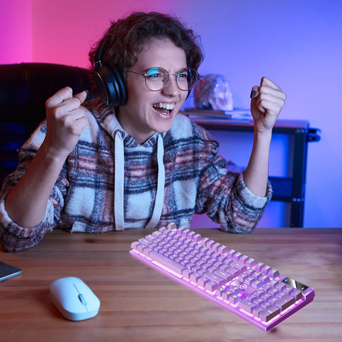 Teclado Flotante Con Cable Usb R Gaming Keyboard, Ergonomi 3