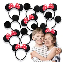 Comprar 24 Paquete Diademas Orejas Moño Mimi Y Mickey Mouse Fiesta