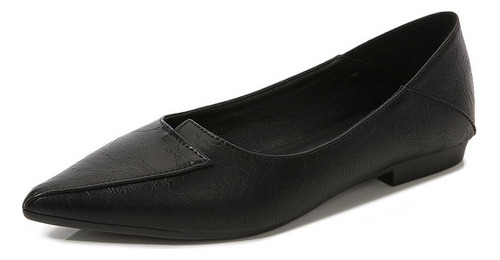 Zapato Dama Negro Animal Print Flat Elegante Casual Cómodo