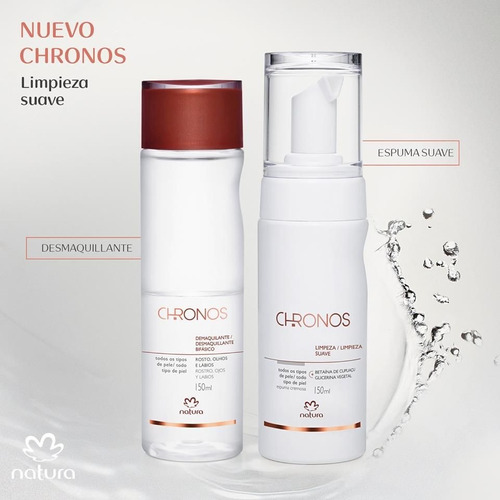 Kit Rutina Desmaquillante Espuma Chronos 2 Productos Natura