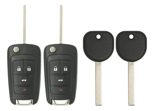 Keyless2go Reemplazo Para Llave Coche 4 Boton Flip Car Key