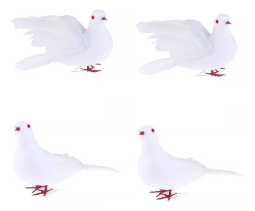 Decoración De Boda Con Forma De Pájaro Tórtola, 4 Unidades