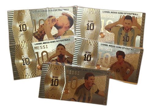 Lote 5 Billetes De Messi Coleccionables Detalles Color Oro