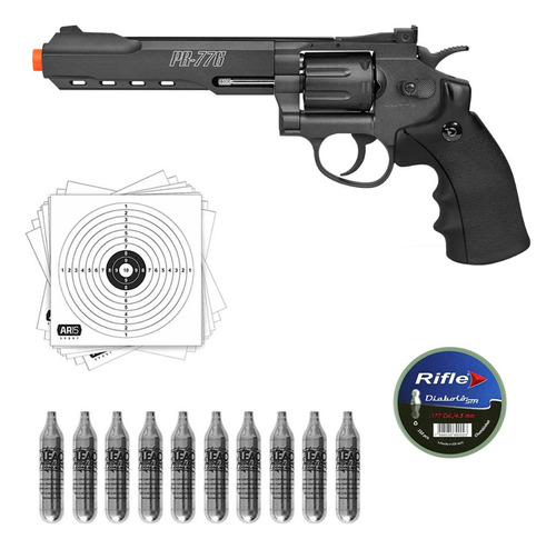 Combo Revolver Gamo Metal Pr-776 4.5mm 10un.co2 +chumbinho