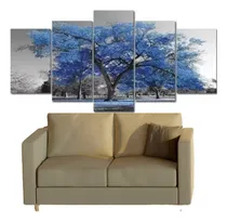 Comprar Quadros Decorativos Sala Quarto Árvore Da Vida Azul 115x60