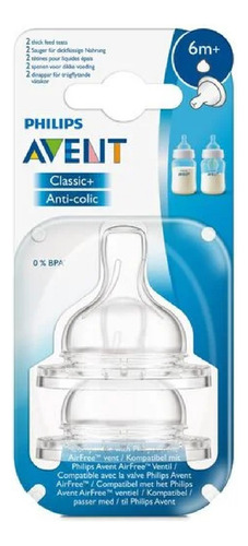 Tetina Anticólicos Avent Scy766 6m+ Flujo Espeso 2un