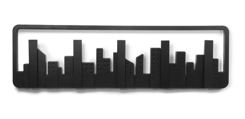 Perchero Pared Decorativo Diseño New York 5 Ganchos