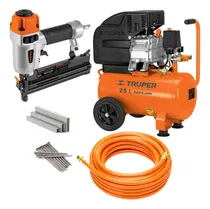 Comprar Kit Compresor De Aire 25l 3hp Clavadora Engrapadora 18 Mangu