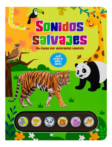 Combo Libros Infantil 6 Luz Sonidos Salvajes Y Dinosaurios
