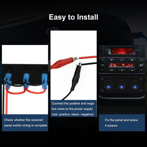 Panel De Interruptores Basculantes De 3 Bandas, Dc 12v ...