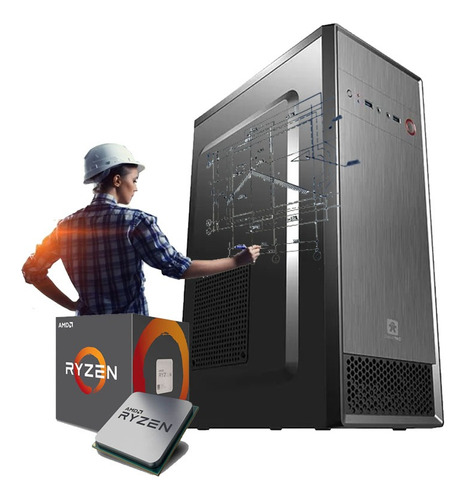 Pc Para Diseño Amd Ryzen 5  8gb Ram Ssd 512gb Mboard A520