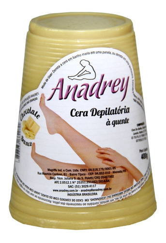 Cera Depilatória Quente Anadrey 400g - Choc. Branco