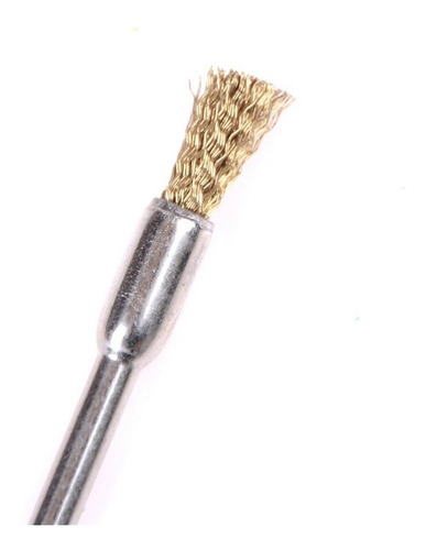 10 Escovas De Aço Latão Pincel Reta Micro Retifica Desbaste