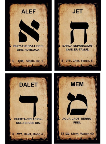 Cartas Con Las Letras Hebreas En Español De Bolsillo Cabala
