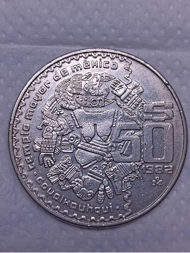 Moneda 50 Pesos Antigua 1982 Coyolxauhqui La Diosa Azteca 