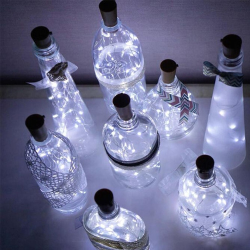 Atapón Solar For Botella De Vino, 12 Luces De Cadena