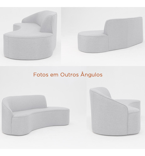 Sofá Curvo Braço Lado Direito Mavie Off White Sallar Home
