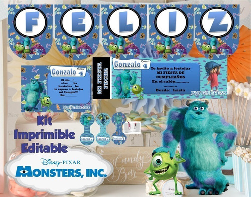 Kit Imprimible Monsters Inc Monstruos Sully Mike Boo S205