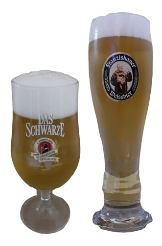 Copa Cerveza Schwaben Bräu Das Schwarze + Vaso Franziskaner