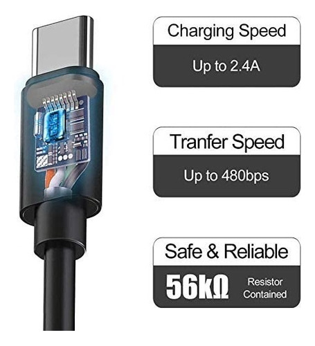 Cable Usb 3.0 1.5m Negro Con Entrada Usb Salida Usb Tipo C