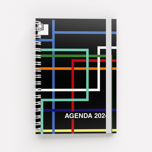 Agenda Diaria 2024 Formas Tapa Dura A5 + Sobre + Stickers