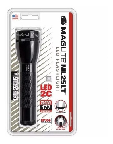 Linterna Led Maglite 2 Pilas C 177lm 319mts Ml25lt Casa Hedy