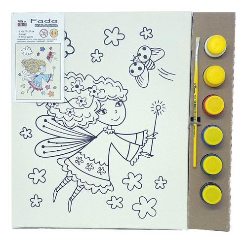 Kit Pintura Tela 25x30cm Fada - Kits For Kids
