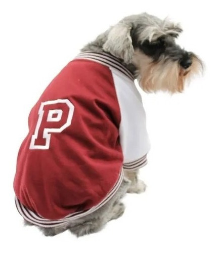 Chamarra Universitaria Perro Guinda Blanco Talla 7 Pet Pals