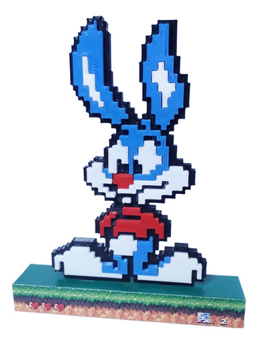 Figura Juego Retro 3d Tiny Toons Sega Pixel De Coleccion 3d