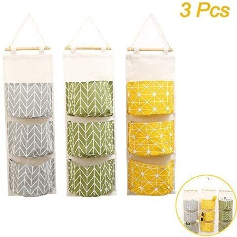 3pcs Colgar De La Pared Bolsa De Almacenamiento, Creatiee Im