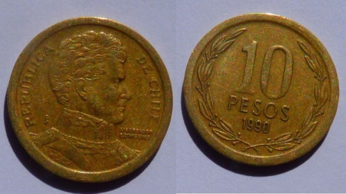 Moneda 10 Pesos  La Mula  Con El Ángel De La Libertad