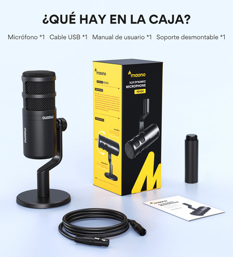 Micrófono Maono Pd100 Xlr Podcast Dinámico Cardioide