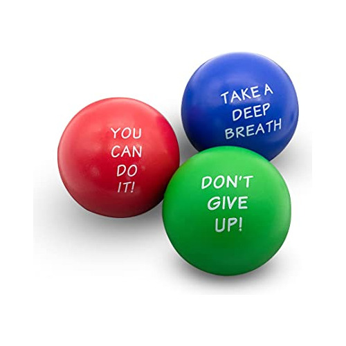 Set Of 3 Motivational Stress Balls For Adults And Kids ...