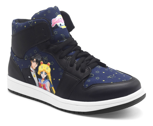 Tenis Azul Sailor Moon Mamoru Tuxedo Mask Anime Hi Top Bota