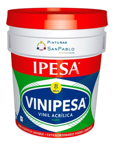 Ipesa Vinipesa 8 Años 19l. Vinilica Lavable Mejor Que Comex Color 301 Blanco Ostion