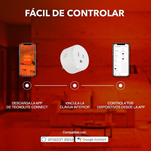 Imagen 5 de 10 de Enchufe Inteligente Wifi Multivoltaje Tecnolite