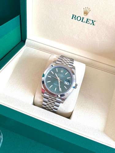 Reloj Rolex Datejust Verde Mint Jubile Ref 126300 Full Set Gris Gris Verde Mint (Usado)