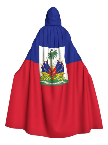 Capa Medieval Con Capucha De La Bandera De Haití Para Adulto